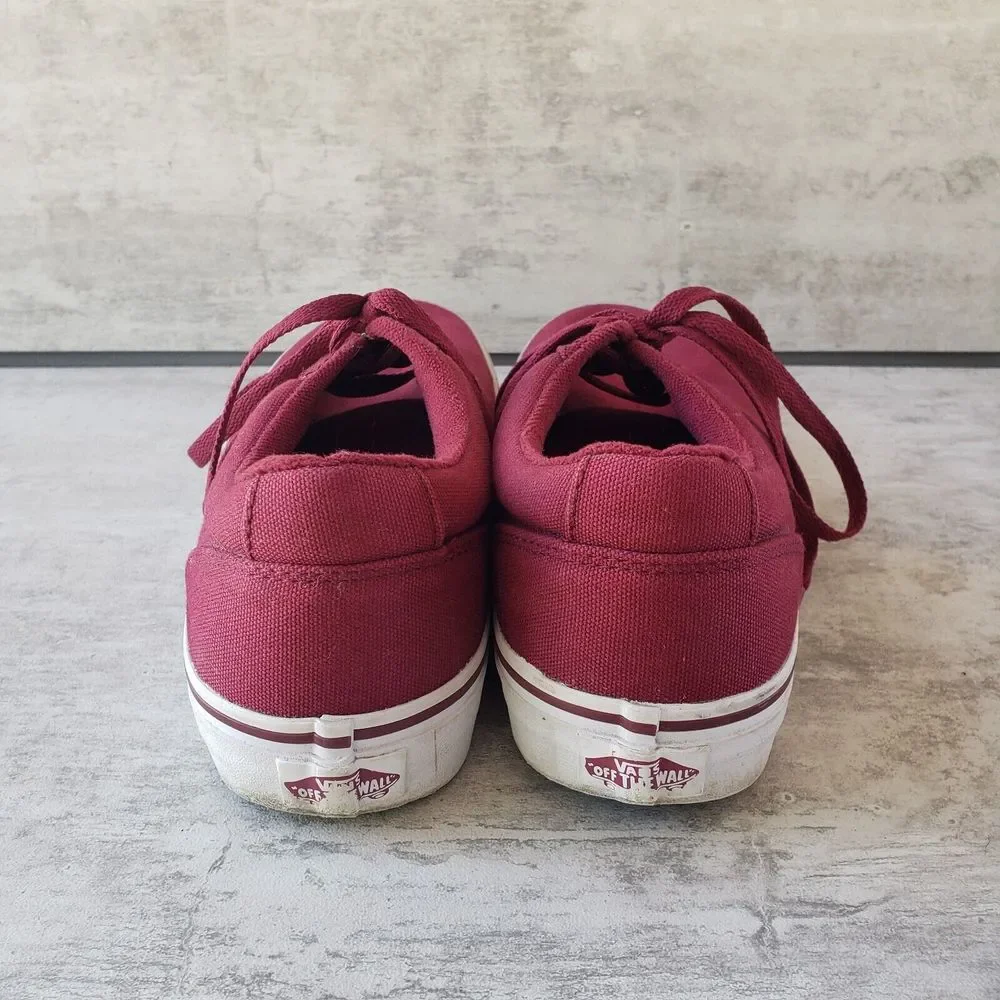 VANS Off The Wall Authentic Classic Low Canvas Shoes Maroon Red Mens‎ Size 7